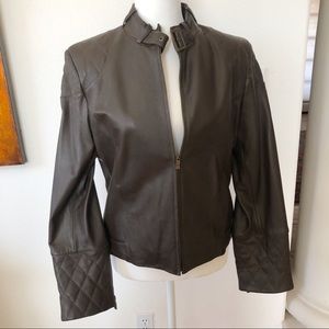 🧜🏼‍♀️New Pamala McCoy Leather Brown Moto Jacket